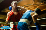 Tj Waite, Ormeau Road v Ben Nelson, Townland in the Flyweight 52kg at the Ulster Elite Boxing Championship Finals in Bellinis, Newry. Photograph: Columba O'Hare - Ulster Elite Boxing Final November 2015