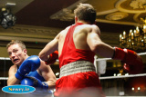 Tj Waite, Ormeau Road v Ben Nelson, Townland in the Flyweight 52kg at the Ulster Elite Boxing Championship Finals in Bellinis, Newry. Photograph: Columba O'Hare - Ulster Elite Boxing Final November 2015