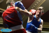 Anthony O'Rawe, Braid v Marc McLaughlin, Dockers in the Light Weight 60kg at the Ulster Elite Boxing Championship Finals in Bellinis, Newry. Photograph: Columba O'Hare - Ulster Elite Boxing Final November 2015