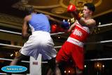 Bernaldo Marime, St Pauls  v Gerard Matthews, Holy Trinity in the Light Welter 64kg at the Ulster Elite Boxing Championship Finals in Bellinis, Newry. Photograph: Columba O'Hare - Ulster Elite Boxing Final November 2015