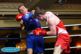 Fearghus Quinn, Camlough v Conor Wallace, St Monicas in the Middle Weight 75kg at the Ulster Elite Boxing Championship Finals in Bellinis, Newry.  Photograph: Columba O'Hare - Ulster Elite Boxing Final November 2015