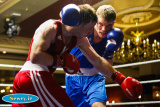 Michael Bustard, Monkstown v Connor Doherty, Holy Trinity in the Welter Weight 69kg at the Ulster Elite Boxing Championship Finals in Bellinis, Newry. Photograph: Columba O'Hare - Ulster Elite Boxing Final November 2015
