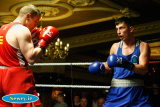 Sean McGlinchey, Oakleaf v JP Delaney, Emerald in the Light Heavyweight 81kg at the Ulster Elite Boxing Championship Finals in Bellinis, Newry. Photograph: Columba O'Hare - Ulster Elite Boxing Final November 2015