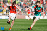 Armagh's Eugene McVerry goes for a point while Mayo's Keith Rogers gives chase at the All Ireland Minor Final. - All Ireland Minor Football Final 2009 Armagh v Mayo