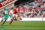 Armagh's Peter Carragher surges forward against Mayo. - All Ireland Minor Football Final 2009 Armagh v Mayo