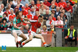 Robbie Tasker tries to break away from Mayo's Michael Walsh. - All Ireland Minor Football Final 2009 Armagh v Mayo