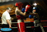 Adam McDaid, St Bridgets v Caolan Fennell, St Agnes in the Ulster 9 County 12 yr Championship at the Ulster Elite Boxing Championship Finals in Bellinis, Newry. Photograph: Columba O'Hare - Ulster Elite Boxing Final November 2015