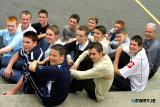 Dermot McGovern, right, Headmaster, Abbey Christian Brothers School with pupils wh obtained at least 8 grade A/A star in their GCSE's. Included are Ronan Digney, Niall Drain, Fergal Garvey, Stephen Hughes, Paul Henning, Shane McGuinness, Peter Tumilty, Rory O'Rourke, Colm O"Grady, Shane Quinn, John Rafferty, Brendan Rooney, Darren Treanor and Paul White. Missing are Darren Magee, Robert Ryan and Kevin Waddell. Photo: Columba O'Hare - Exam Results 2003