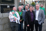 Unveiling the plaque remembering Willie Maley at Linenhall Arch.  Photograph: Columba O'Hare/ Newry.ie - Willie Maley Commemorations Newry