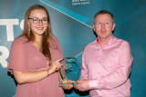  Active Healthy Communities Deputy Chairperson, Councillor Gavin Malone presents winner of the Young Coach of the Year Award to Rebecca Burke, Strangford Rowing Club.
 - NMD Sports Awards 2022