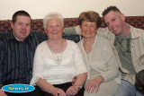 Newry folk Tony Dolaghan, Mary Grant, Eileen Hughes and Ronan Mackey out celebrating Mary's birthday at Soho Place's First Birthday bash. - Night out Soho Place Feb 2006