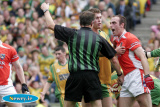 Armagh's Malachy Mackin wasn't very happy with the referees decision at Croke Park. - Armagh v Donegal Ulster Final 2006