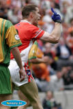 Armagh Captain, Paul McGrane puts a goal between the sides at the Ulster Final. - Armagh v Donegal Ulster Final 2006
