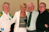 Agnes Johnstone, wife of the late Celtic superstar Jimmy Johnstone with Gary O'Neill, Dromintee; Gene McNamee, Ravensdale and Michael Connolly, Flagstaff at Flagstaff CSC Dinner in the Granvue House Hotel, Omeath. - Flagstaff CSC Dinner, Granvue House Hotel, June 2007