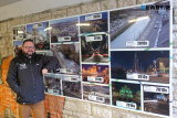 Sean Donegan with some of his photographs in the Newry Through the Years exhibition. - Opening of Newry Through the Years Subway Gallery