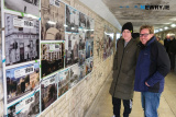 Councillor Gary Stokes and son Andre at the exhibition launch. - Opening of Newry Through the Years Subway Gallery