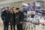 Teddy Fearon and Kerri Morrow who compiled the Exhibition pictured with contributer Michael Mallon. - Opening of Newry Through the Years Subway Gallery