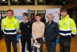 Pictured on NuLine Utilities stand at the SRC Big Apprenticeship Event at Southern Regional College in Newry were from left Conor Cunningham, NuLine; Micheal McNulty, Newry; Jarlath Larkin, Newry; Conleth Greene, NuLine and James Buller, NuLine. Photograph: Columba O'Hare/ Newry.ie  - SRC Big Apprenticeship 2023