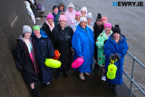 Gillian Fitzpatrick and Caroline Anderson are joined by friends at Warrenpoint for their Dip for Pips. Photograph: Columba O'Hare/ Newry.ie - Dip for Pips 2023