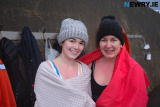 Gillian Fitzpatrick and Caroline Anderson are joined by friends at Warrenpoint for their Dip for Pips. Photograph: Columba O'Hare/ Newry.ie - Dip for Pips 2023