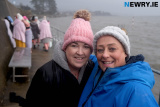 Gillian Fitzpatrick and Caroline Anderson are joined by friends at Warrenpoint for their Dip for Pips. Photograph: Columba O'Hare/ Newry.ie - Dip for Pips 2023