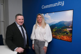 Damien Rooney, Business Manager, Bank of Ireland and Lisa McCrink, Zen Day Spa pictured at the 'Meet the Team' event at the newly refurbished Bank of Ireland branch, Newry on Thursday 26 January 2023. Photograph: Columba O'Hare/ Newry.ie - Bank of Ireland Newry refurbishment