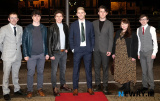 Actors from Reavey Brothers arriving at the Premiere pictured with Director, John Reavey, centre.  Included from left: Paddy Heaney, Kevin Nugent, Dylan Llewellyn, John, Niall McNamee, Geraldine McAlinden and Neil Heaney. Photograph: Columba O'Hare/ Newry.ie - Reavey Brothers Premiere