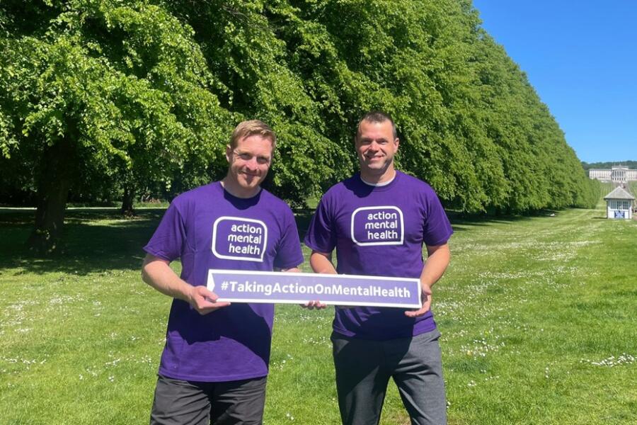 Dr Jonny Bloomfield with Iain McCarthy, AMH Fundraising and Engagement Officer