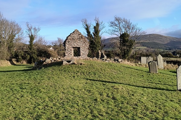 The remains of the foundations of Clonduff church which was burnt by Oliver Cromwell around 1650.