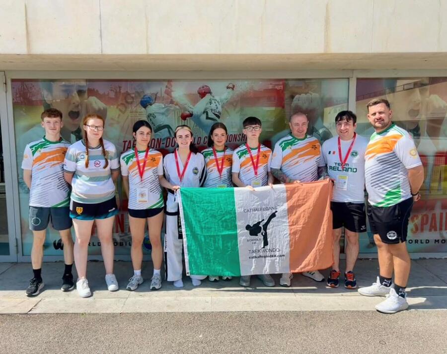 Cathal Fegan School of Tae Kwon Do team at the World Championships.