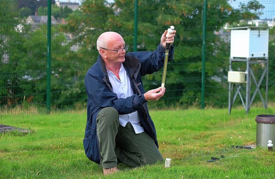 John McGinn takes a reading as Armagh Observatory marks 230 Years of Weather Recording  14 July 2025 Armagh Observatory and Planetarium Armagh. Photograph: LiamMcArdle.com