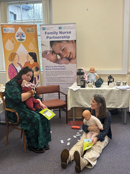 Demonstrating best practice: Southern Trust Family Nurse Partnership staff guide European visitors through key aspects of FNP delivery. 