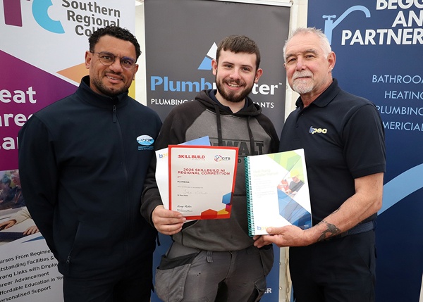 Plumbing apprentice Jake Elliott from Annaclone who secured a 2nd place finish within the Plumbing category at the Northern Ireland Regional SkillBuild competition held at SRC’s Greenbank campus.
