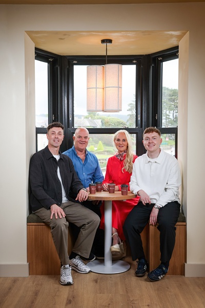 Pictured are OCCO founders Neil Cole (left) and Gareth O’Connor (right) with local developers Conrad (middle) and Margaret Haughian of Conrad Developments, who acquired and restored the landmark property after purchasing it in November 2024.