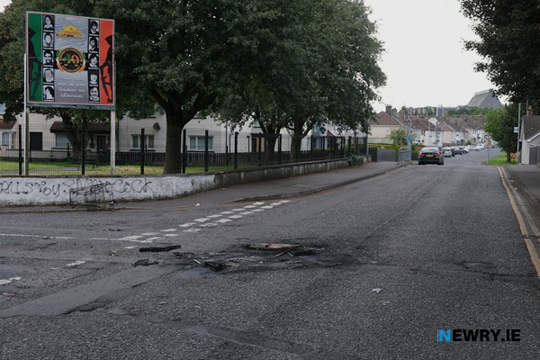 Debris from a fire at Clanrye Avenue in Newry.