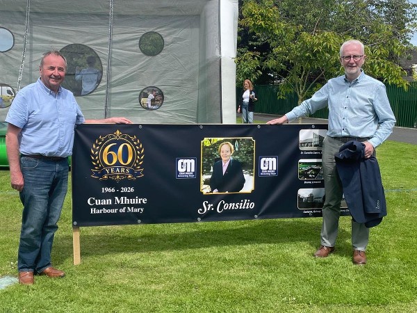 Pat McGinn "Friends of Cuan Mhuire" pictured with Gerry McElroy CEO Cuan Mhuire Ireland at Saturdays anniversary celebrations in Athy