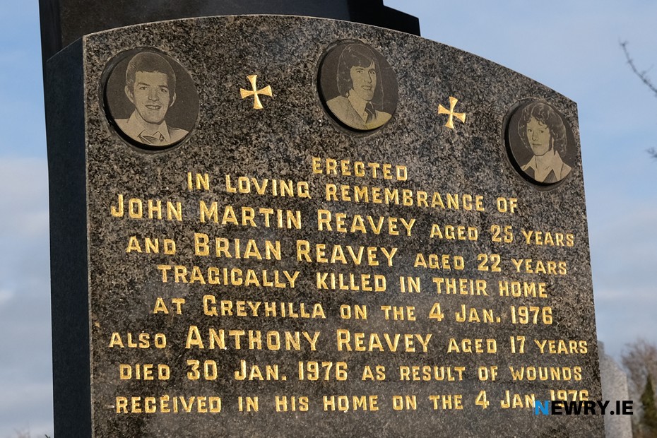 The headstone on the Reavey grave at Ballymoyer graveyard. Photograph: Columba O'Hare/ Newry.ie 