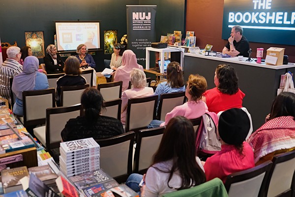 Visitors to the Migrant Women Seen and Heard in Indie News Week event at The Bookshelf in Newry. Photograph: Columba O'Hare/ Newry.ie