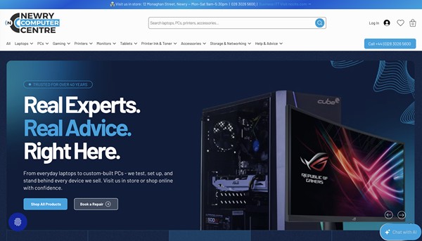 The new Newry Computer Centre website.