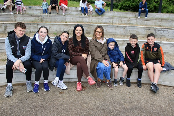 Members of the McAnulty family enjoying the entertainment at the Forest Feasts and Woodland Beats celebration at Slieve Gullion Forest Park.