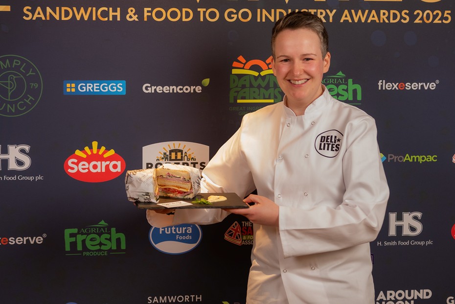 DELI LITES’ Donna McGuire with one of their prizewinning sandwiches