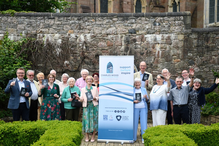 Guests at the launch of this year's Charles Wood Festival Of Music in the cathedral gardens in the grounds of St Patrick's Church of Ireland Cathedral in Armagh 