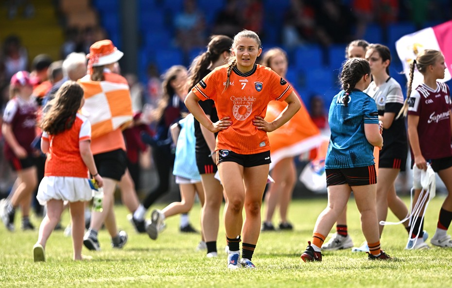 Armagh player Grace Ferguson after defeat in the LGFA TG4 All-Ireland Senior Championship semi-final match between Armagh and Galway at Glennon Brothers Pearse Park in Longford. Photo by Piaras Ó Mídheach/Sportsfile