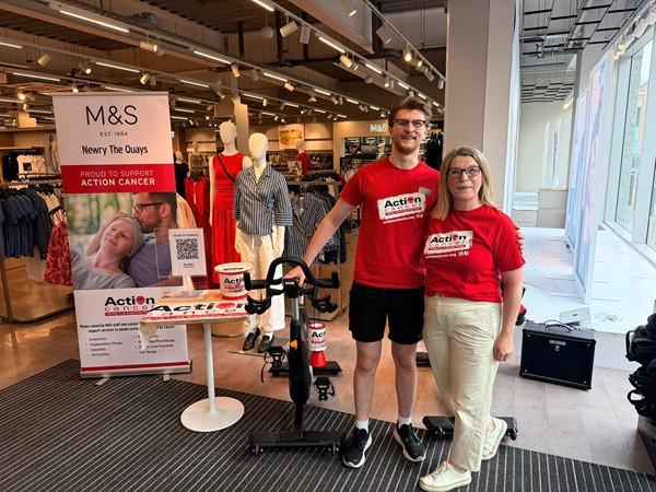 Pictured is Conor Wilson and Melanie Madden, Store Manager at M&S Newry and Regional Charity Champion