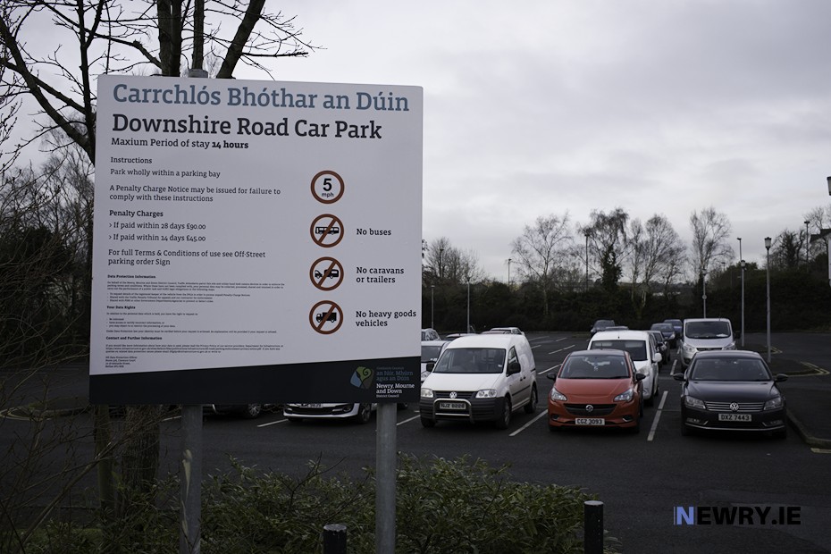 Downshire Road car park Newry. Photograph: Columba O'Hare/ Newry.ie 