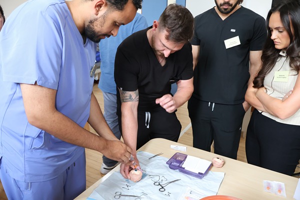 Healthcare professionals take part in a practical simulation exercise in Daisy Hill Hospital's new Simulation Suite.