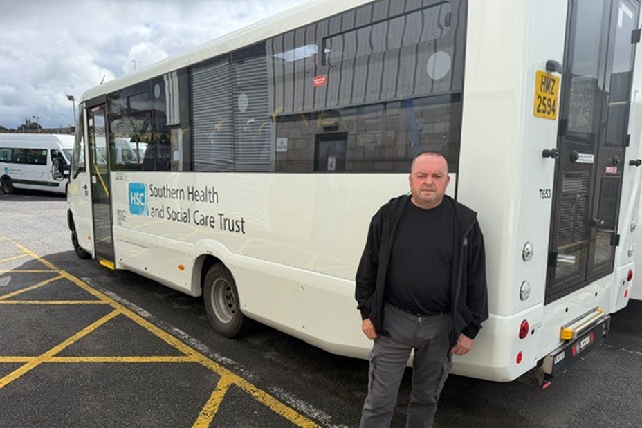Cllr Aidan Mathers with one of the Trust vehicles