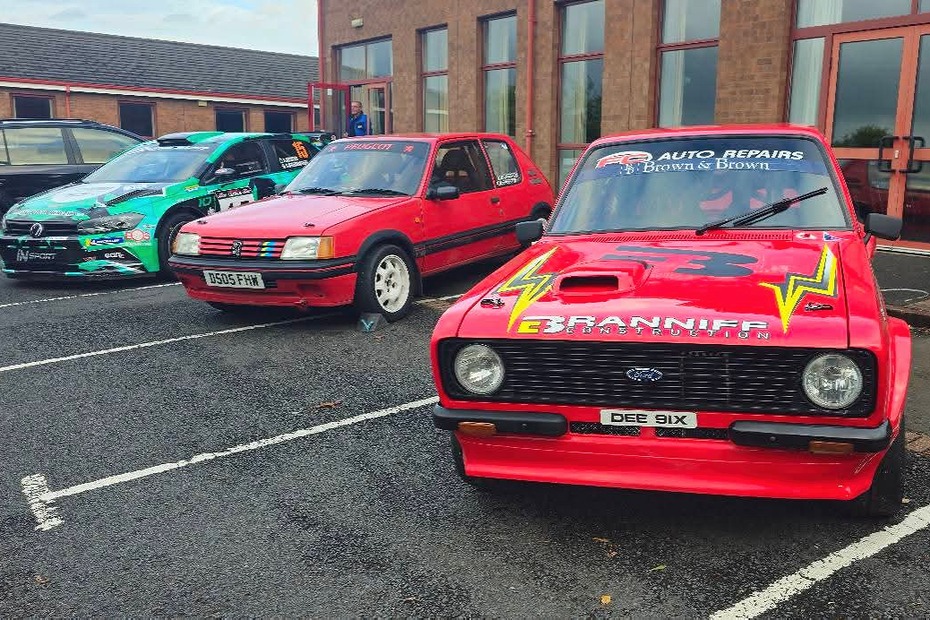 Stuart Biggerstaff’s VW Polo and Niall Braniff’s Ford Escort Mk2 were on display at the training night