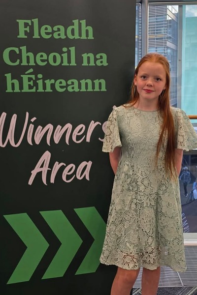 Tess Ní Dhonnaile took first in Under 12 Sean Nós (Ladies) for Dún Réimhe CCE