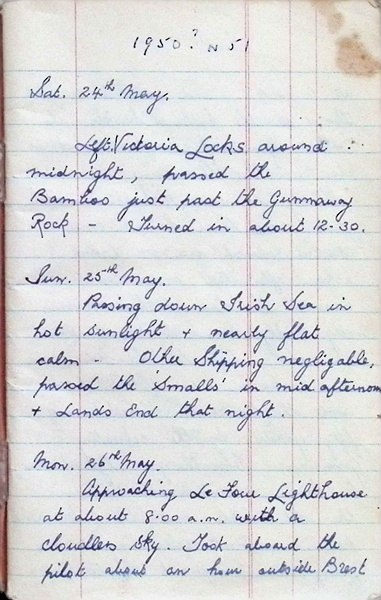 John D.F. Fisher’s diary of the summer shipping season. Leaving Newry on the 24th May, they made it to France within two days. Newry & Mourne Museum Collection